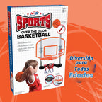 Aro de baloncesto sobre la puerta con reloj de tiro, puntuación electrónica y sonido