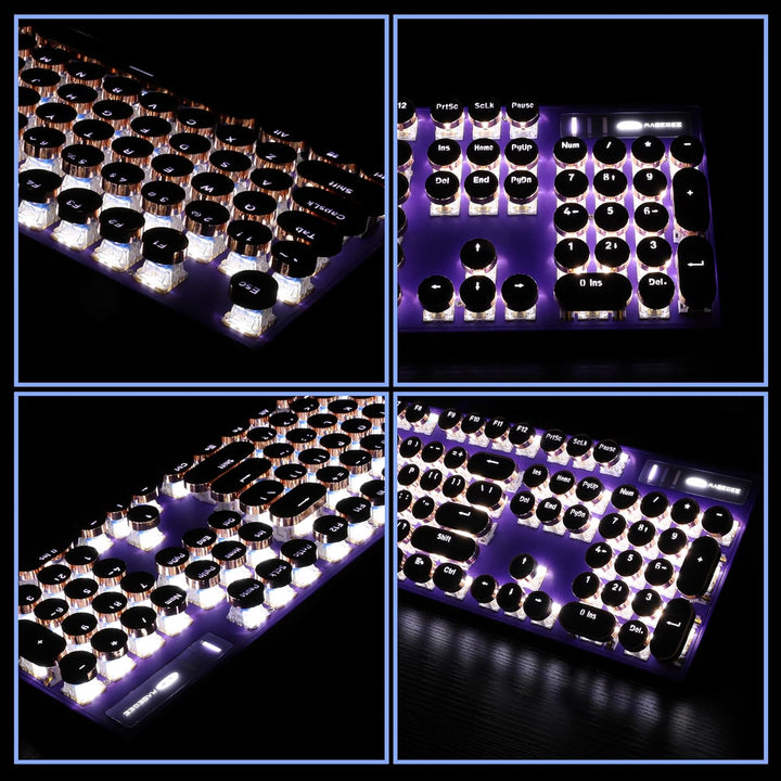 Camiysn Teclado Mecánico para Juegos Estilo Máquina de Escribir, Te...