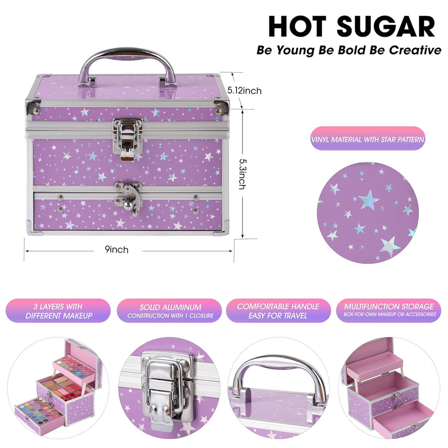 Kit de maquillaje Hot Sugar para adolescentes con estuche de tren,...