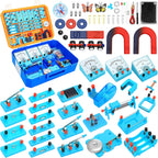 Kit de imanes de ciencia de 79 piezas para niños de 8 a 16 años, laboratorio de electricidad de física STEM definitivo, juego de experimentos de lujo con extensos circuitos de imanes