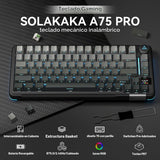 SOLAKAKA Teclado mecánico A75pro-ALL 75% con pantalla (gris degrada...