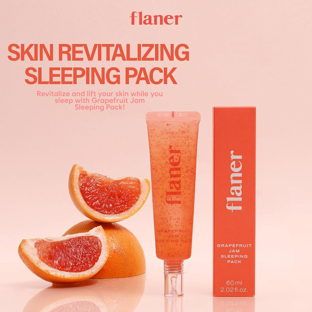 flaner Máscara para dormir con mermelada de pomelo, mascarilla revi...