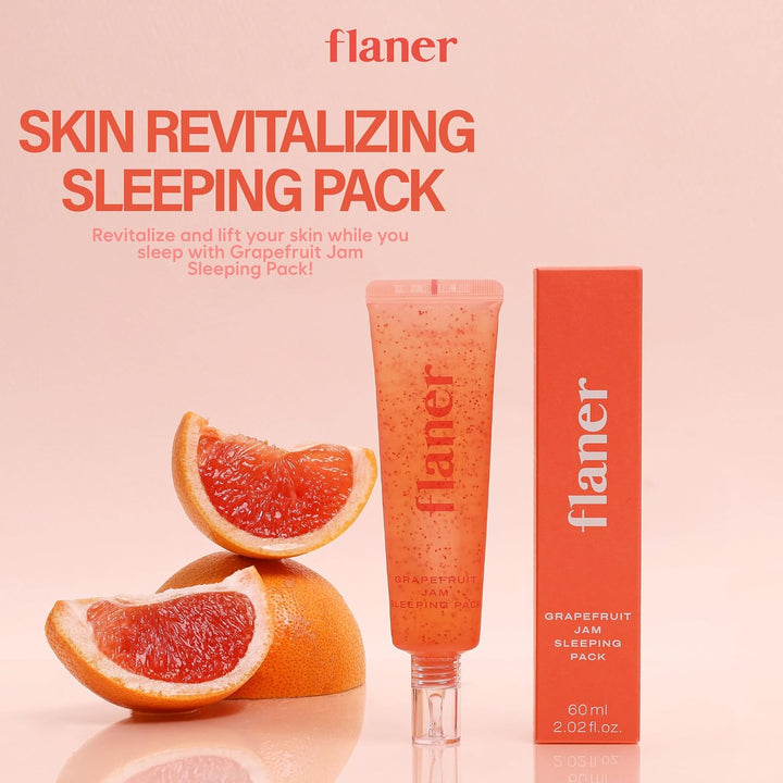 flaner Máscara para dormir con mermelada de pomelo, mascarilla revi...