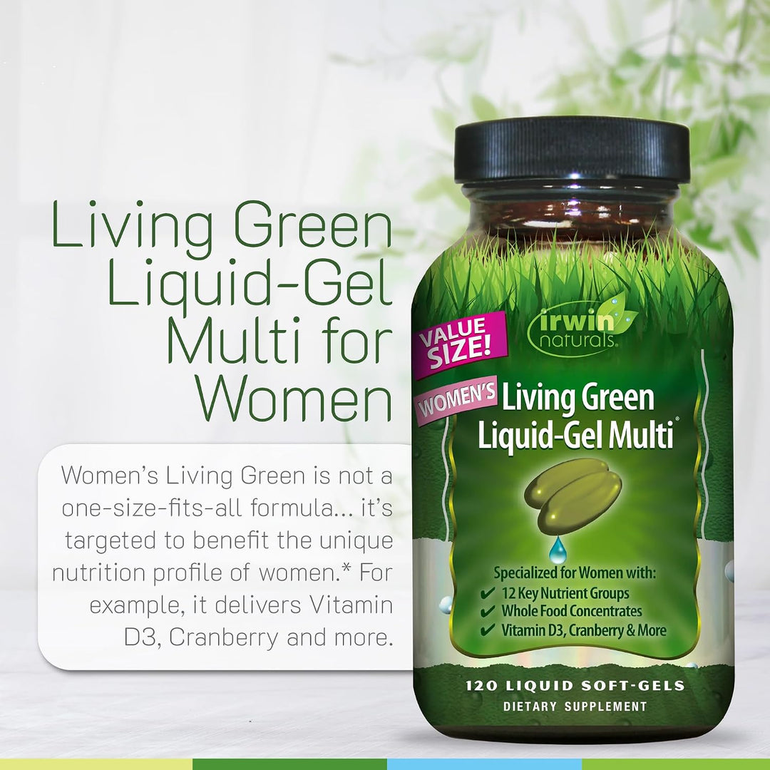 Irwin Naturals Women's Living Green Liquid Gel Multi Vitamina \u201...