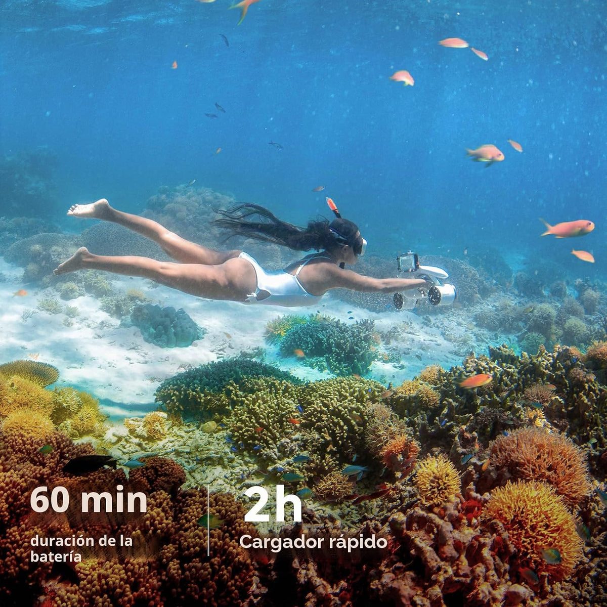 sublue Mix Pro Dual Motor Underwater Scooter - 3 Speed Modes, 60 Min Runtime, 131ft Depth con Camera Mount & Low Battery Alarm para Pool, Diving, Snorkeling - Water Scooter para Adults