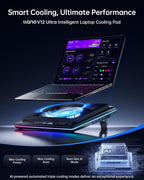 llano V12 Ultra Base de Refrigeración para Portátil con Control Inteligente por Software Ventilador para Laptop
