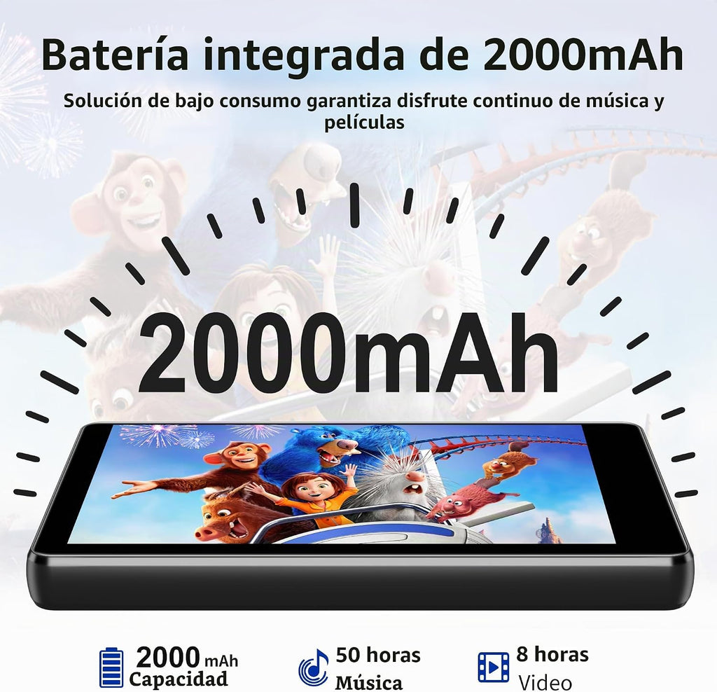 Reproductor de MP3 con Bluetooth y WiFi, M503Pro 16GB MP4 para niños con Spotify, Spotify Kids, radio FM, audible, reproductor de música con pantalla táctil de 4.0 pulgadas con controles