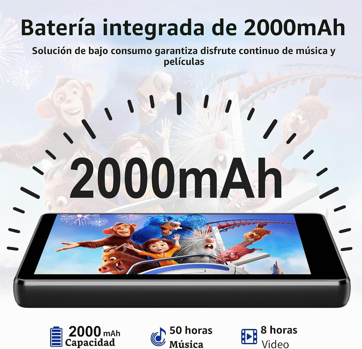 Reproductor de MP3 con Bluetooth y WiFi, M503Pro 16GB MP4 para niños con Spotify, Spotify Kids, radio FM, audible, reproductor de música con pantalla táctil de 4.0 pulgadas con controles