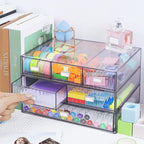Organizador de Escritorio Apilable de 3 Niveles con 6 Cajones, YOCOMEY Caja de Almacenamiento de Escritorio de Plástico con Cajones, Organizador Desmontable de Almacenamiento de Maquillaje y