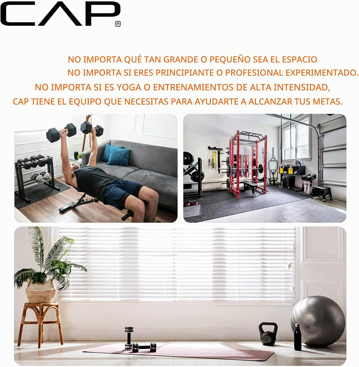CAP Pesa rusa de hierro fundido recubierta de vinilo, peso de gimnasio en casa de 10-50 libras