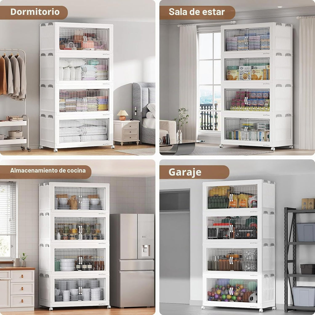 BROVIEW Contenedores de almacenamiento apilables de 800 cuartos con tapa
