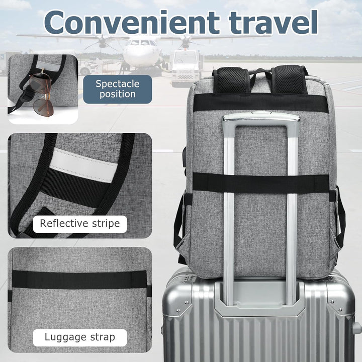 Mochila vintage para laptop con puerto de carga USB para mujeres y...