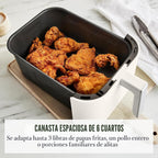 Martha Stewart Freidora de aire de 6 cuartos de galón, 6 presets, ahorro de