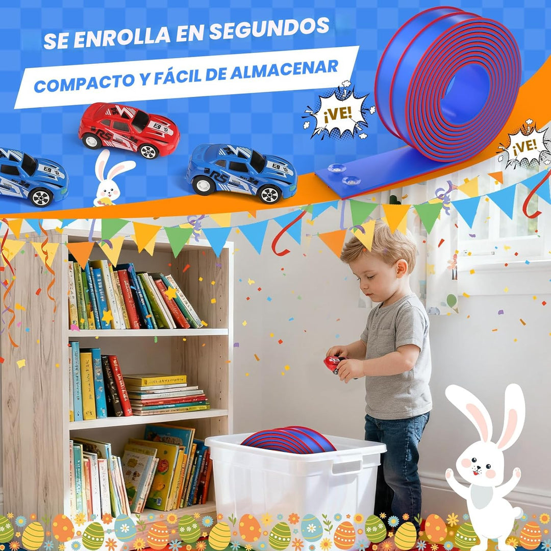 DKOXT Pista de carreras flexible de 15 pies para niños, juego de pi...