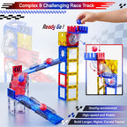 73 piezas de azulejos magnéticos Marble Run para niños, pista de carreras de