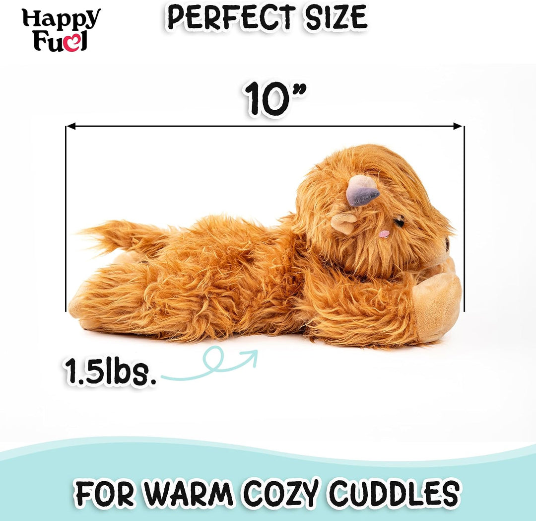 Highland Cow - Animal de peluche apto para microondas, almohadilla...