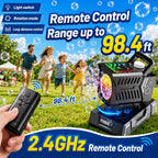 SHCKE Bubble Machine con Remote Control, Auto Rotation & 11 RGB Lights
