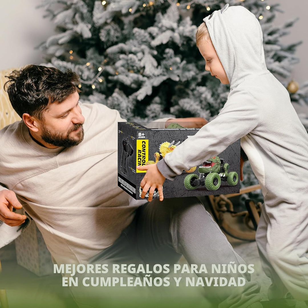 Auto de dinosaurio a control remoto para niños y niños, camión de d...