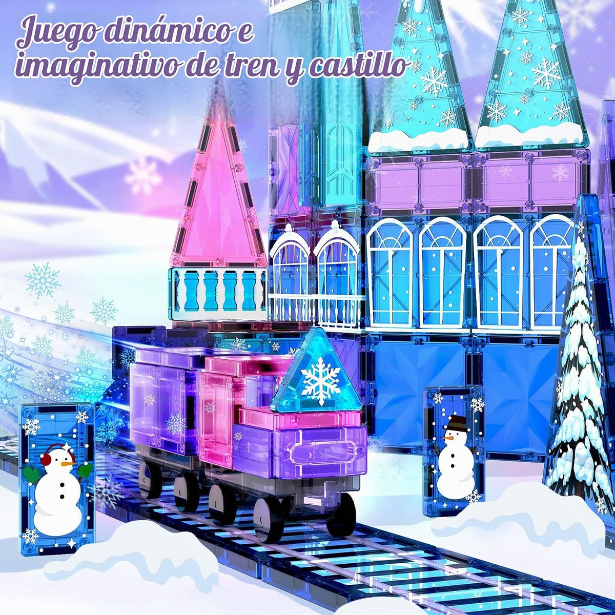 Princess Castle - Azulejos magnéticos para niños de 4 a 8 años con juego de