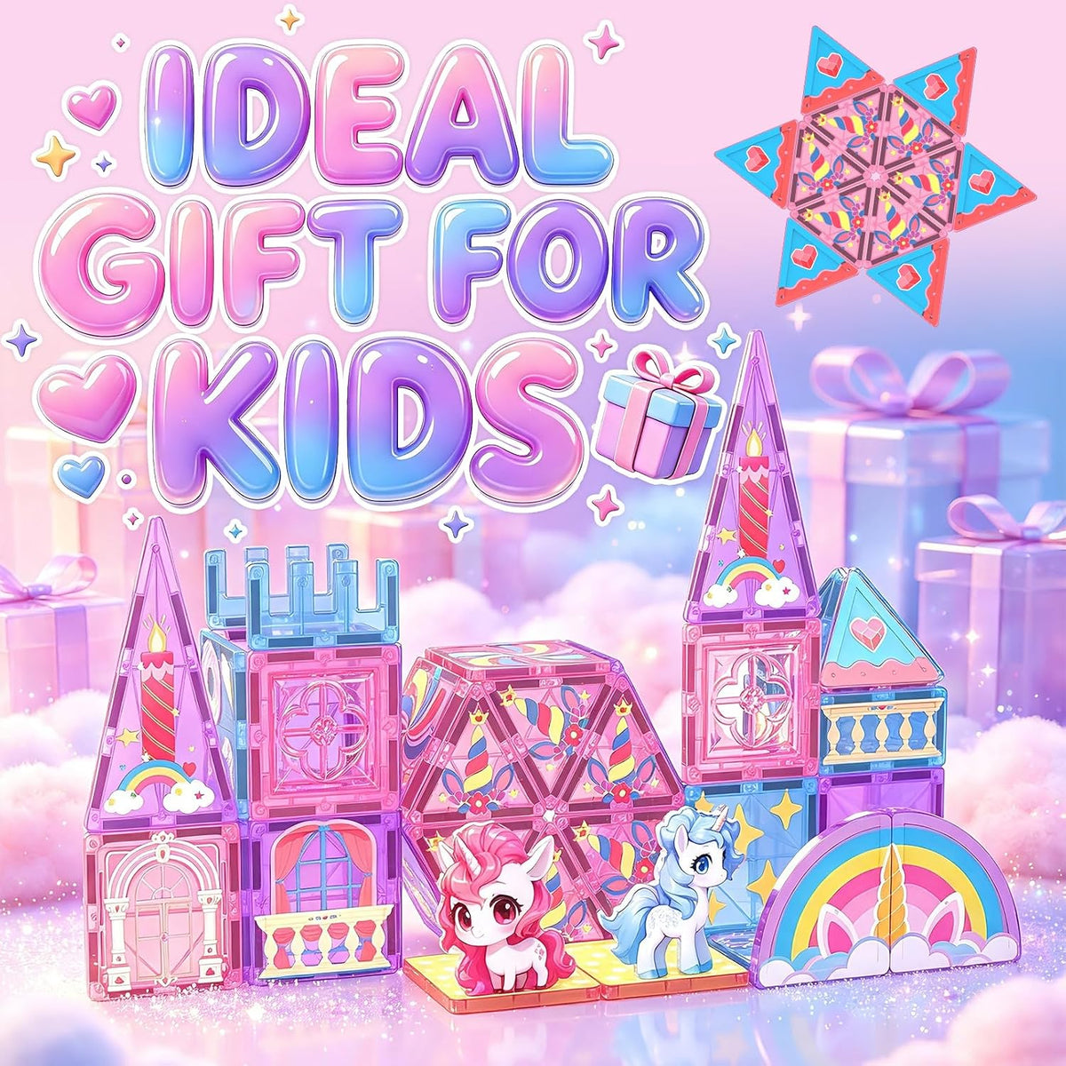 Unicorn Toys - Bloques de construcción magnéticos para niñas