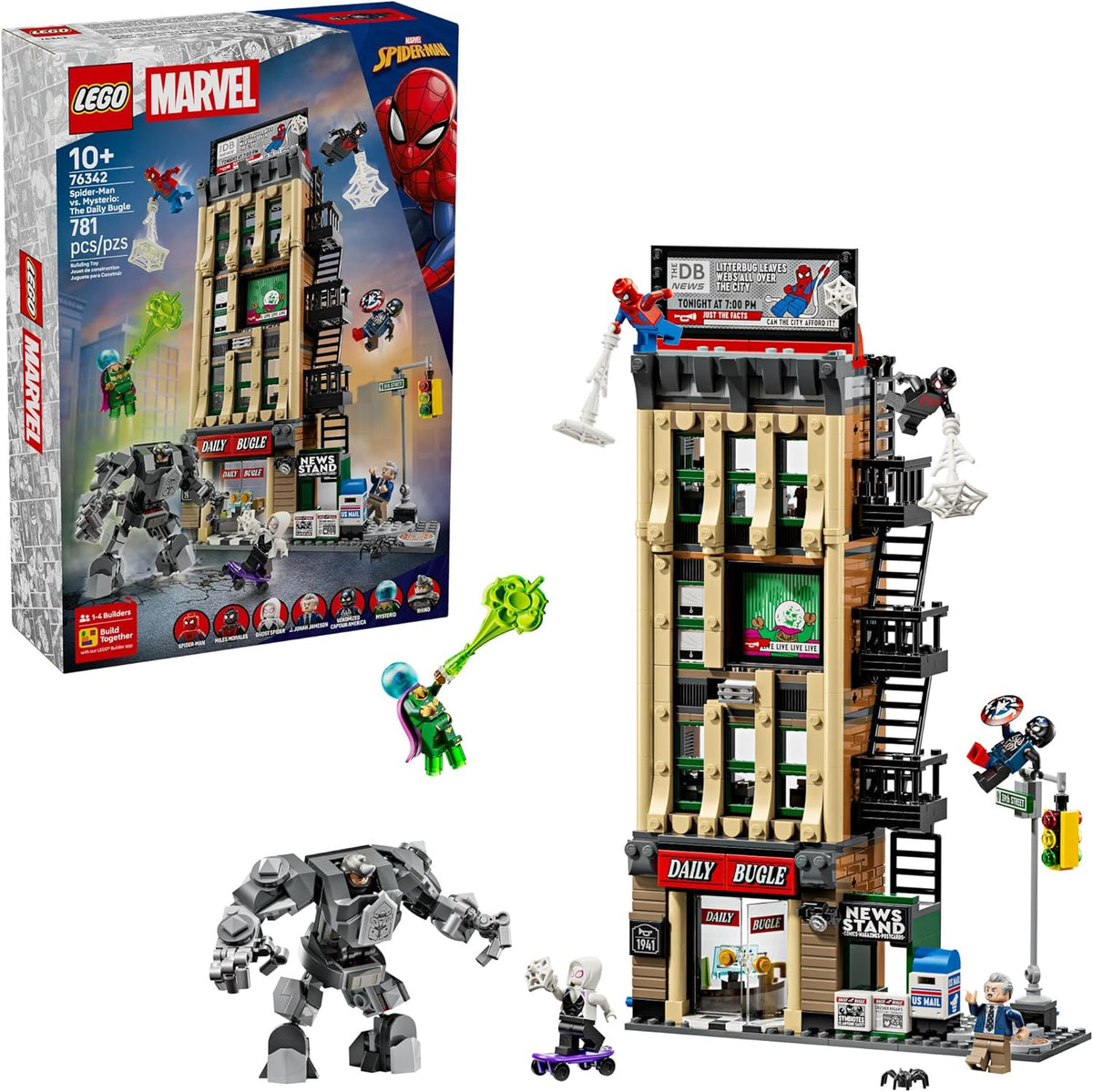 LEGO Marvel Spider-Man vs. Mysterio: The Daily Bugle Building Toy -...
