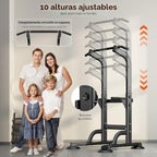 SogesPower Power Tower Estación de Fondos Barra de Dominadas para Gimnasio en Casa con Altura Ajustable Equipo de Entrenamiento de Fuerza, Estación de Barra de Dominadas