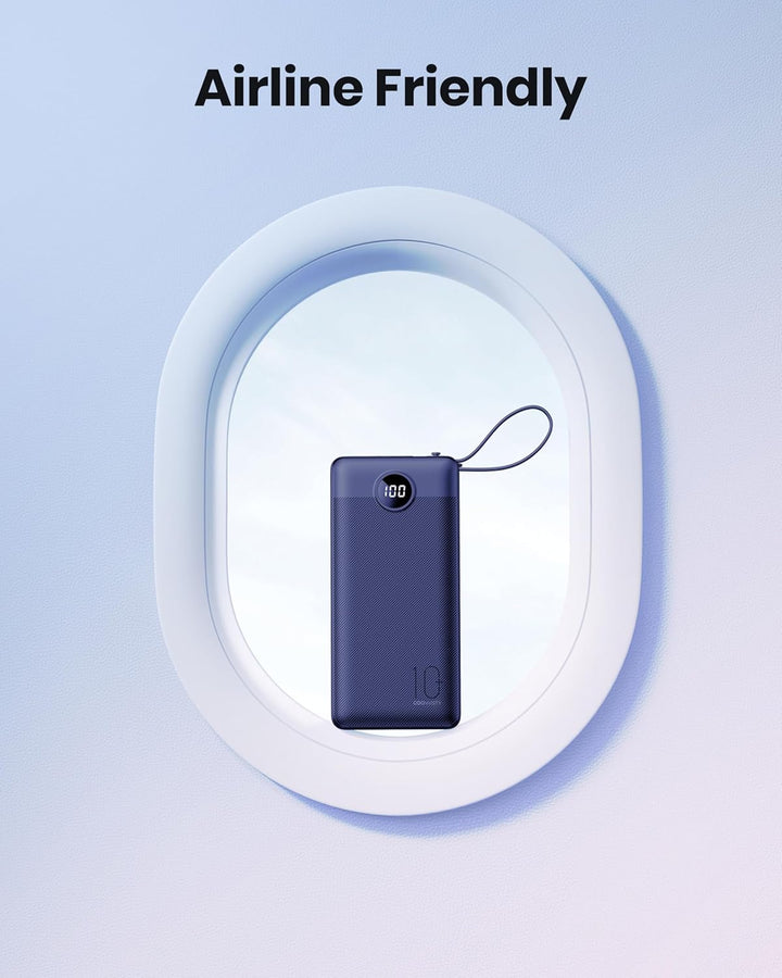 Coowisty Cargador portátil con cables integrados, banco de energía...