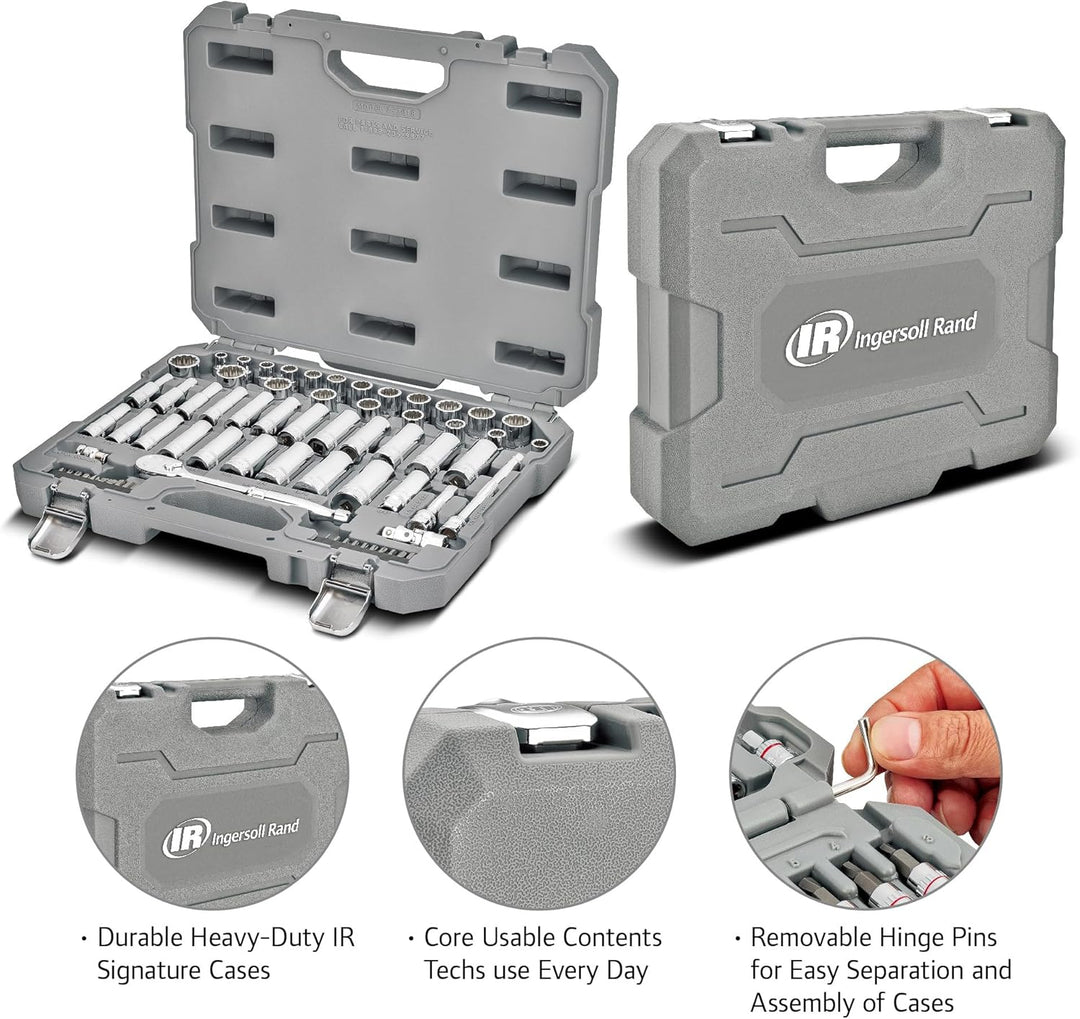 Ingersoll Rand Juego de herramientas mecánicas de 68 piezas de 3\/8...