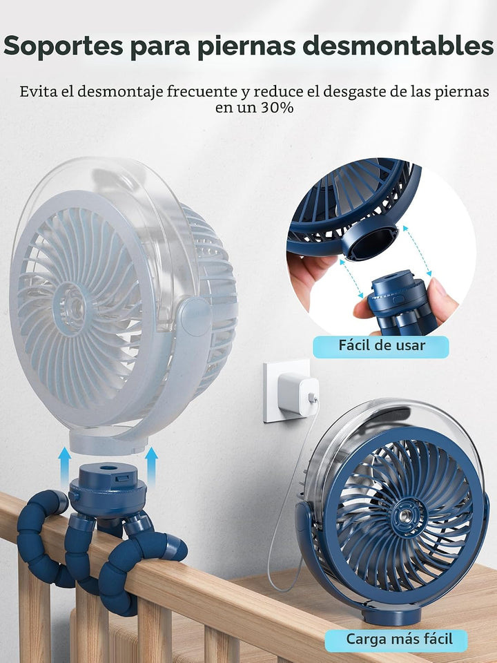Wavmill Ventilador de cochecito nebulizador, ventilador portátil co...