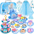 Juego de fiesta de té para niñas pequeñas, juguetes de simulación y vestido