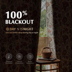 FMFUNCTEX - Cortinas opacas florales bohemias beige, 52 x 84 pulgadas