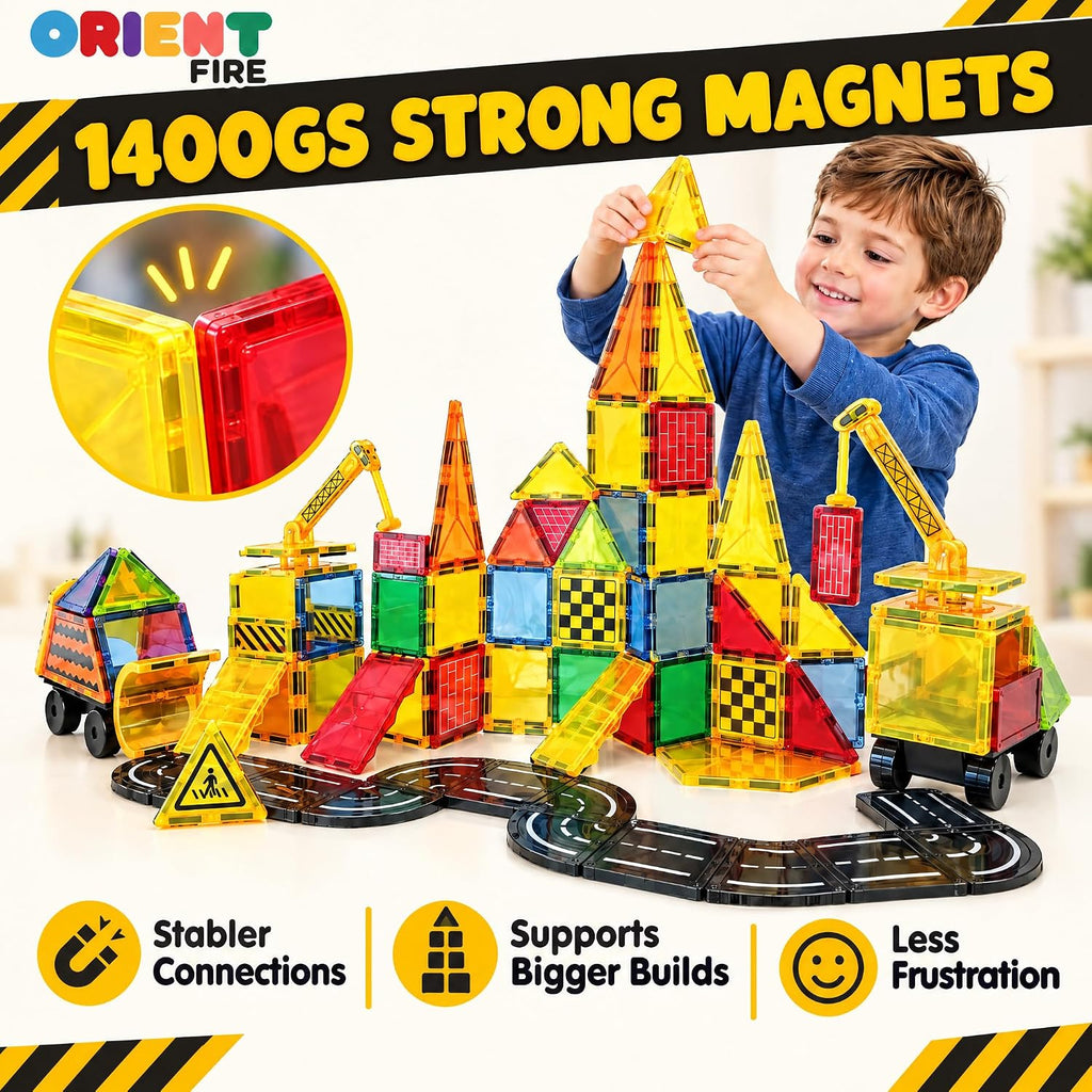 Juego de construcción de azulejos magnéticos, 90 piezas STEM juguetes de
