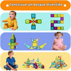 Azulejos magnéticos para niños, juego de juguetes de construcción