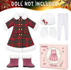 Set de Ropa y Accesorios para Muñeca Americana de 18 Pulgadas, 7 Piezas, Navidad