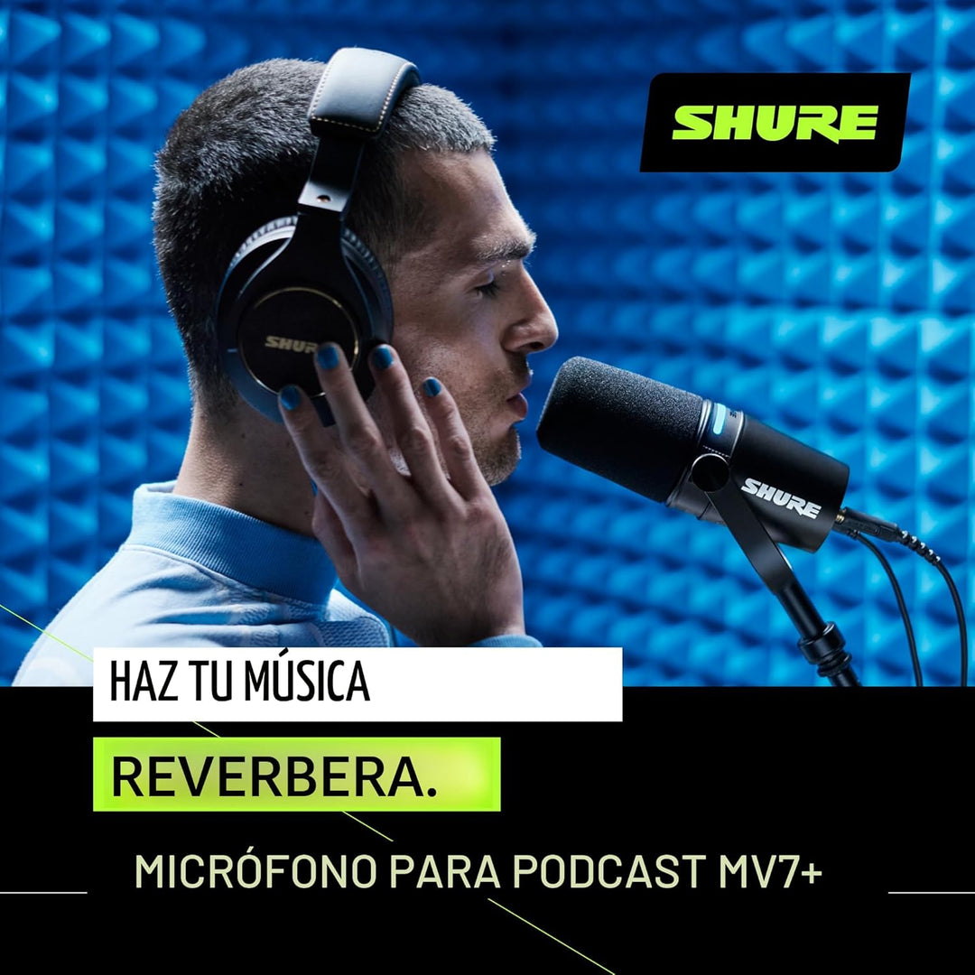 Shure MV7+ - Micrófono dinámico para podcasts, certificado OBS, aud...