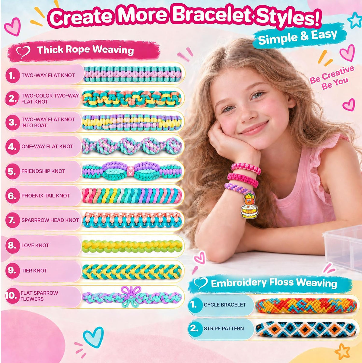 Wolfbird Kit de fabricación de pulseras de la amistad para niños de 8 a 12 años, para hacer pulseras y manualidades, regalo de cumpleaños
