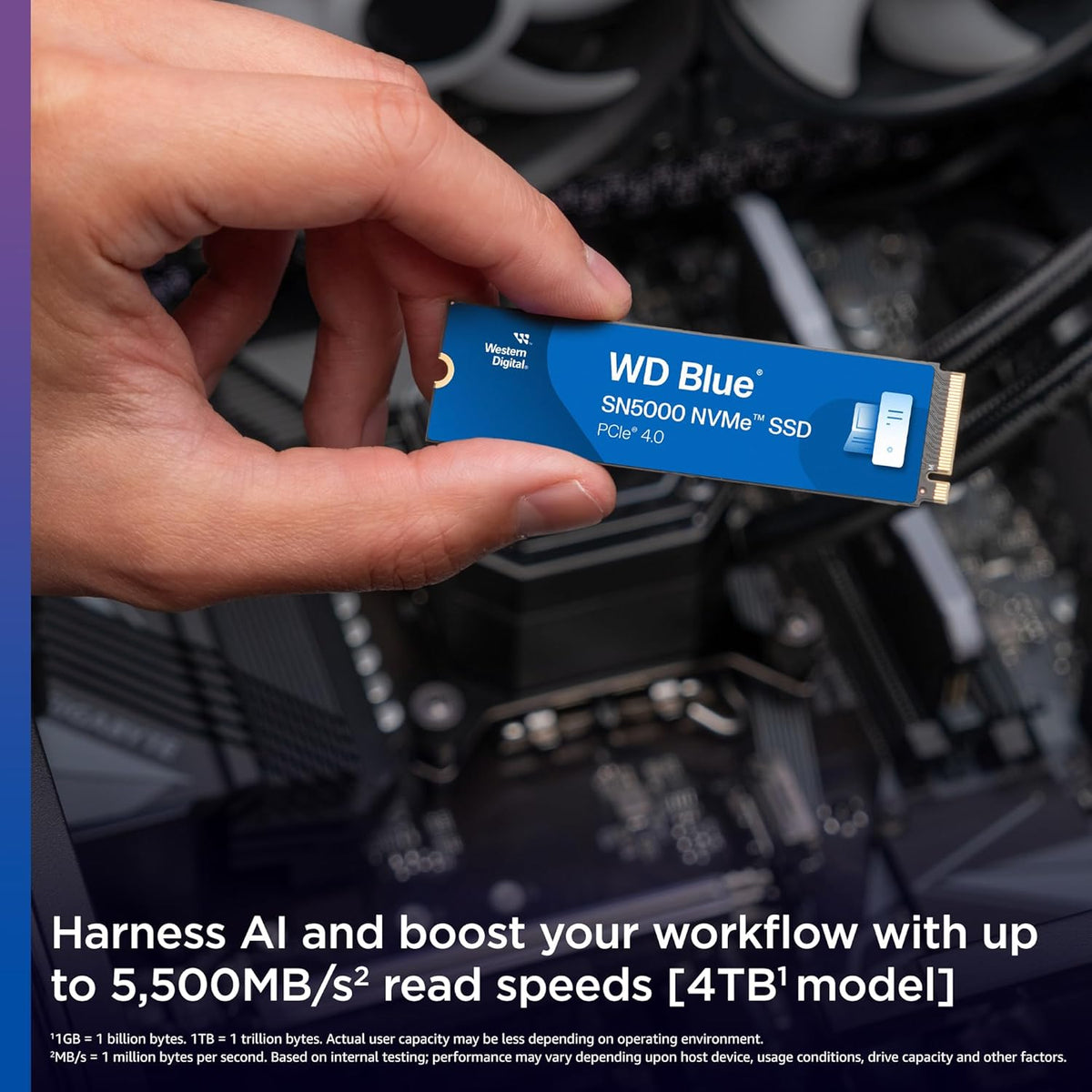 Western Digital 500GB WD Blue SN5000 NVMe - Unidad de estado sólido...