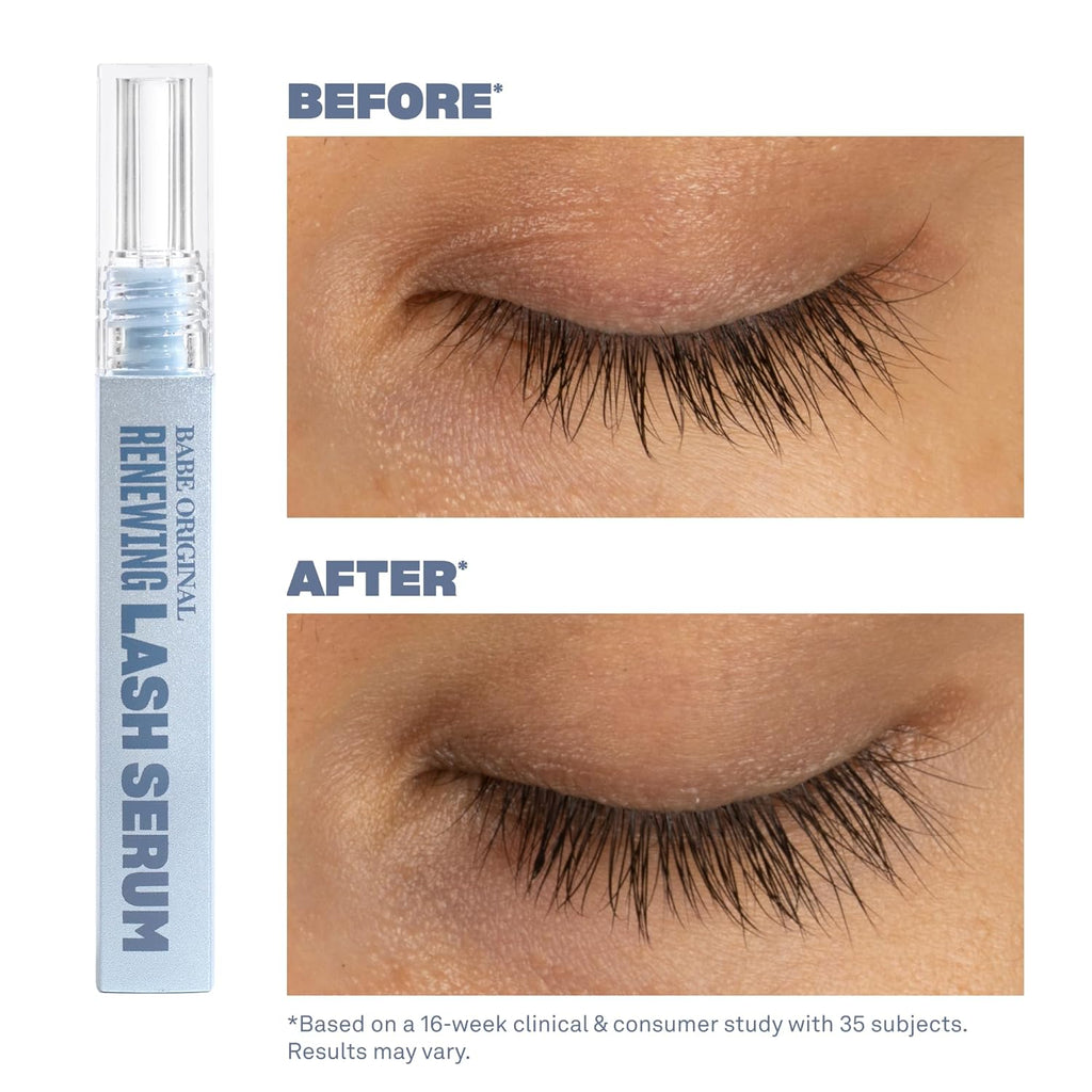 BABE ORIGINAL Renewing Lash Serum - Suero de pestañas con infusión de péptidos, 4 Month Supply (6mL)