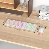 Vumilstek Teclado y mouse inalámbricos retroiluminados, máquina de...