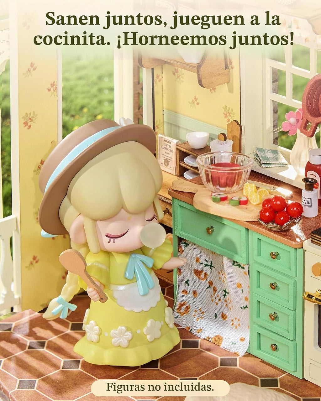 Rolife Kits de casa en miniatura de bricolaje: cocina de granja iluminada