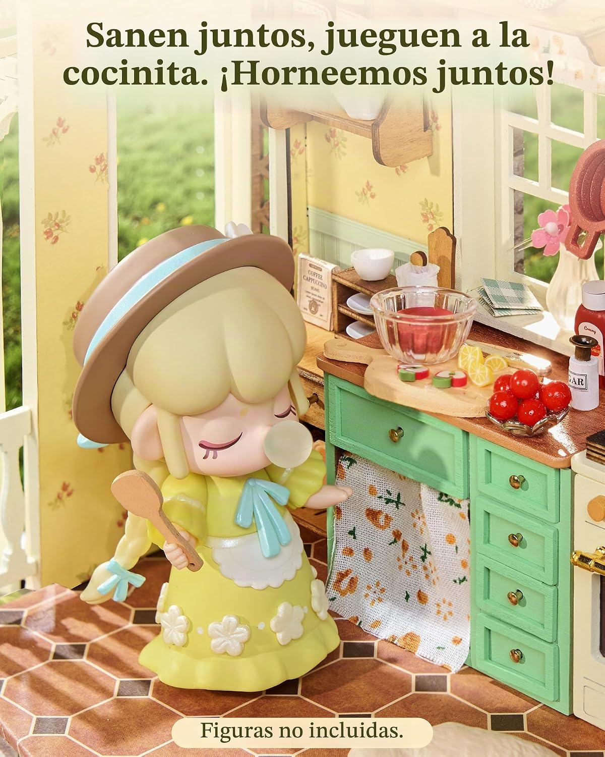 Rolife Kits de casa en miniatura de bricolaje: cocina de granja iluminada