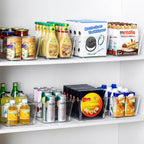Paquete de 12 cubos de almacenamiento transparentes multiusos, contenedores organizadores de despensa para armario de cocina