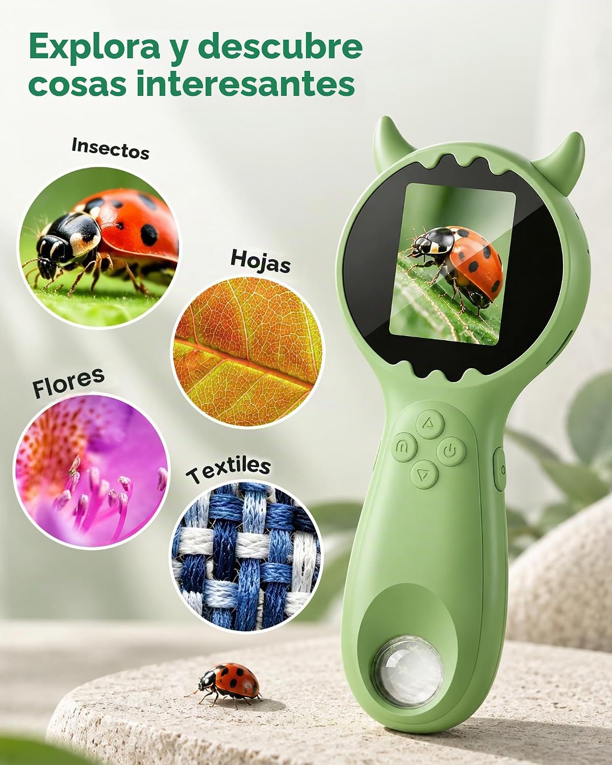 Microscopio de bolsillo digital de mano para niños, regalos de microscopio