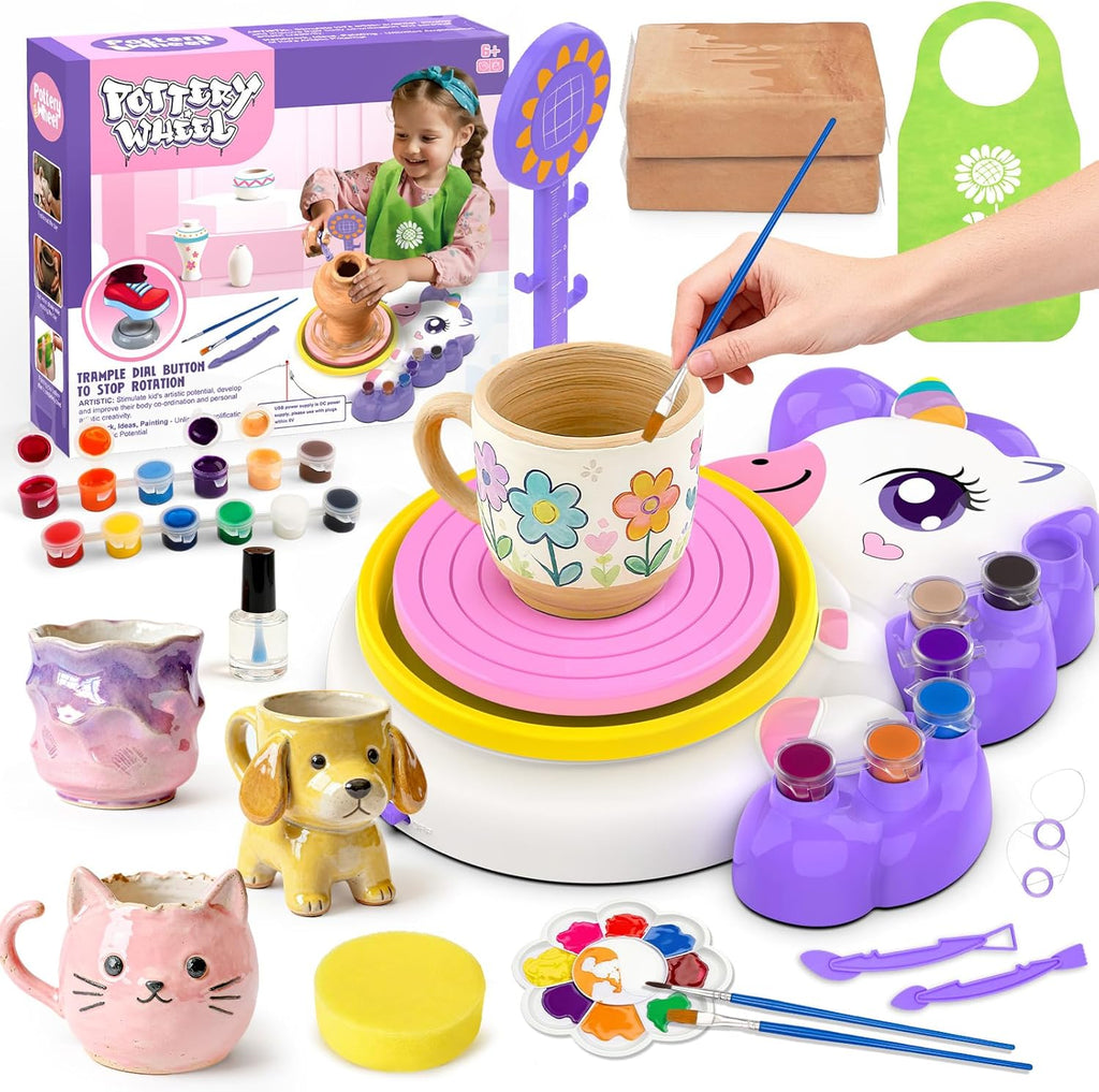 Rueda de cerámica para niños, kit de manualidades de unicornio para niños de 6 a 12 años