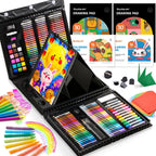 Shuttle Art Juego de arte para niños de 335 piezas, suministros de arte multimedia, kit de arte de regalo con caballete triple, 2 blocs de dibujo, 2 libros para colorear, pasteles al óleo, crayones y