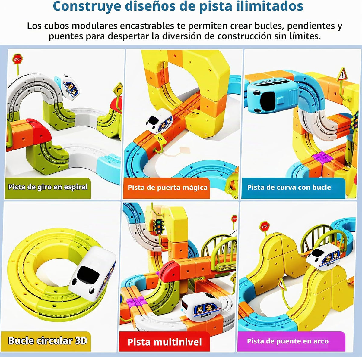 Juego de tren eléctrico 91PCS estándar 3D STEM Track Toy