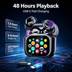 Auriculares para dormir, mini auriculares para dormir 2026, diseño pequeño para dormir de lado, funda de carga de pantalla táctil, tiempo de reproducción de 48 horas, IPX7 impermeable, 5 modos de