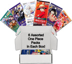 Caja de inicio de colección de tarjetas de una pieza │ 6 paquetes de refuerzo sellados (japonés) │ Juegos surtidos - Sin paquetes duplicados │ 22 lanzamientos y crecimiento │ 1 de cada 20 cajas contiene una tarjeta calificada │ por Slabs of Heat
