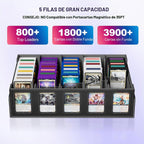 UAONO Caja de almacenamiento de tarjetas coleccionables de 5 filas con