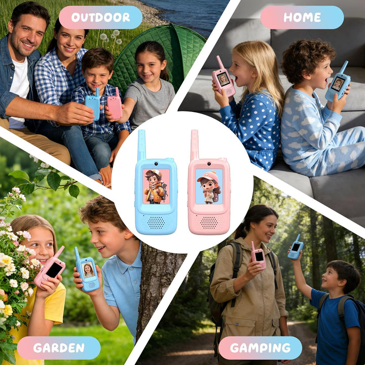 Walkie Talkies de video para niños paquete de 2 walkie